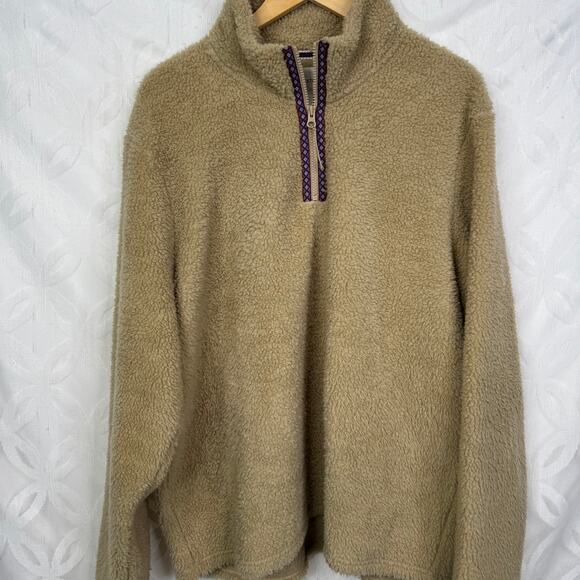 Sun + Stone Men's Sherpa Quarter-Zip Sweatshirt Size XL - Picture 7 of 7